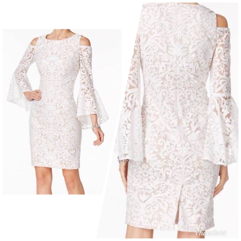 Xscape White lace dress
